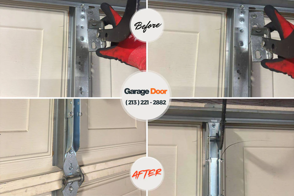 Before and after: garage door repair Rockville, CT